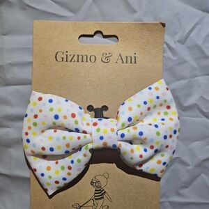 Multicolor Polka Dot Dog Bow